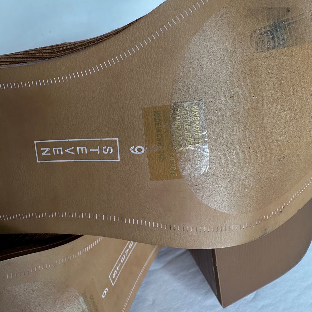 Steven Nixie Sock Bootie In Cognac Brown Size 9 - image 5